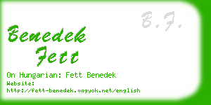 benedek fett business card